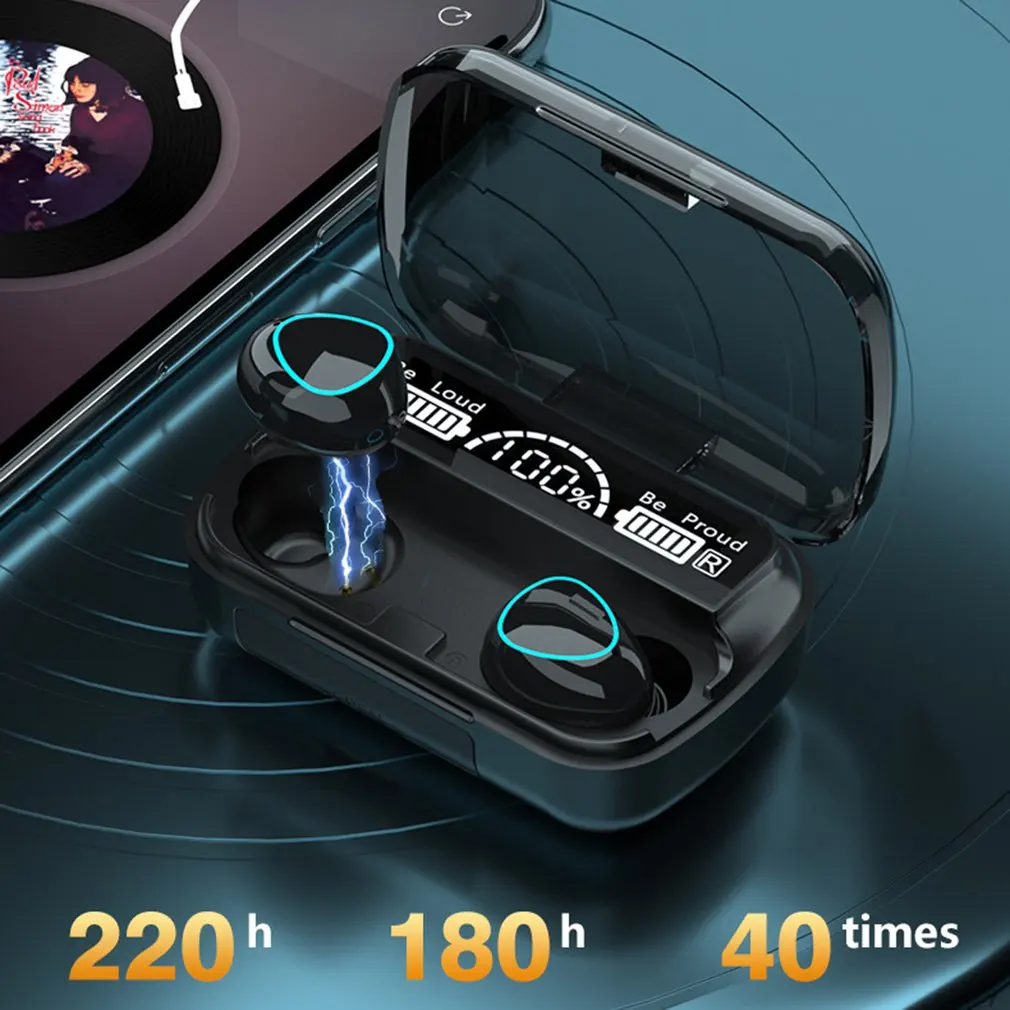 

Wireless 5.1 Earphone In-ear Mini Touch Led Display Headset Waterproof Headphone M10A Bilateral Stereo