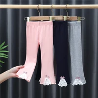 girls trousers autumn 2021 new foreign style cotton trousers casual children leggings wear 1 7 year old baby tide