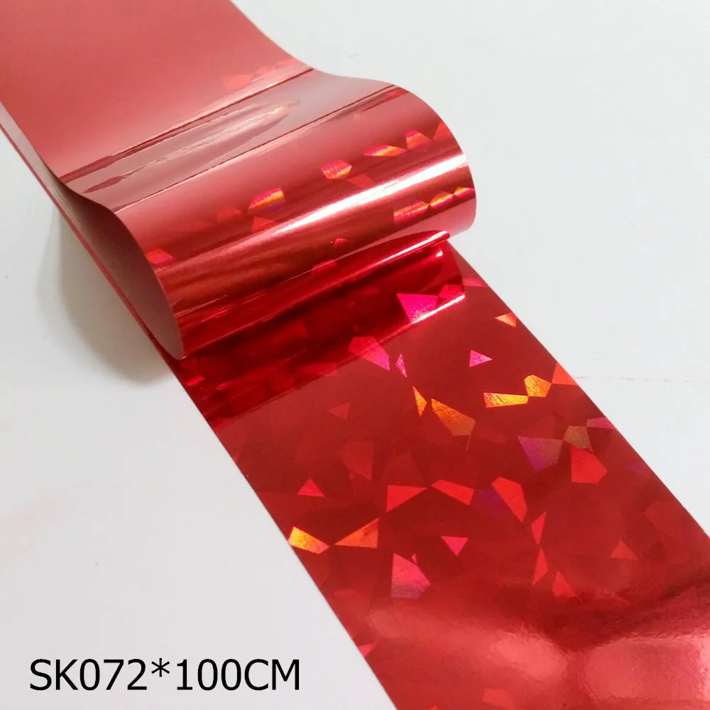 SK072 100*4 см голографическая синяя Фольга для ногтей Наклейка разбитое стекло переводная наклейка s голографическая Сделай Сам наклейки для нейл-арта - Цвет: SK072