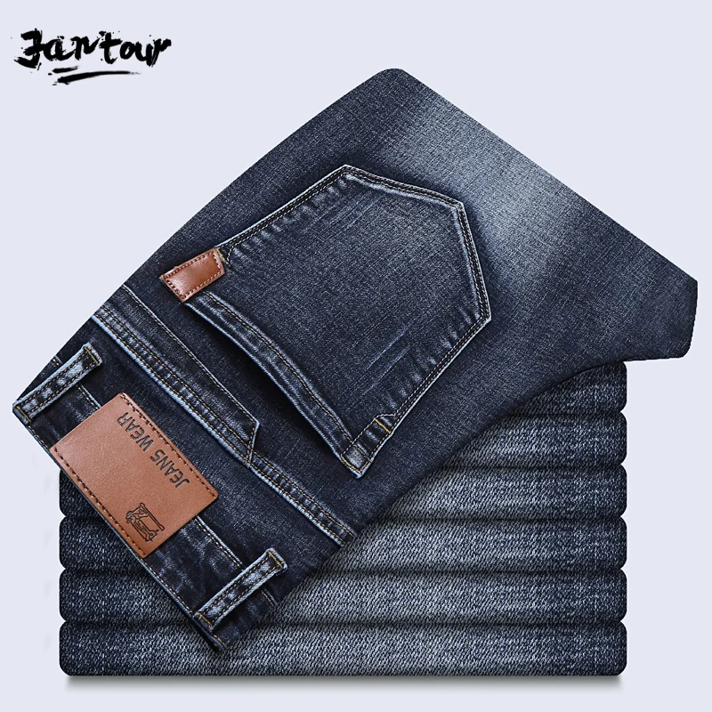 Мужские джинсы от известного бренда модные деловые прямые для мужчин Осень-зима