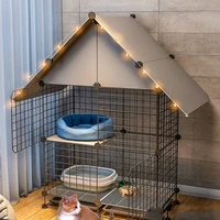cat cage home indoor super large free space villa three layer cat nest with toilet small cat house cattery