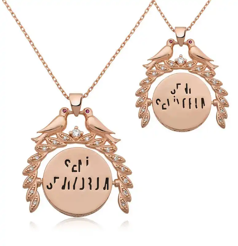 

Real Silver 925 Jewelry Silver Magic I Love You Printed Necklace