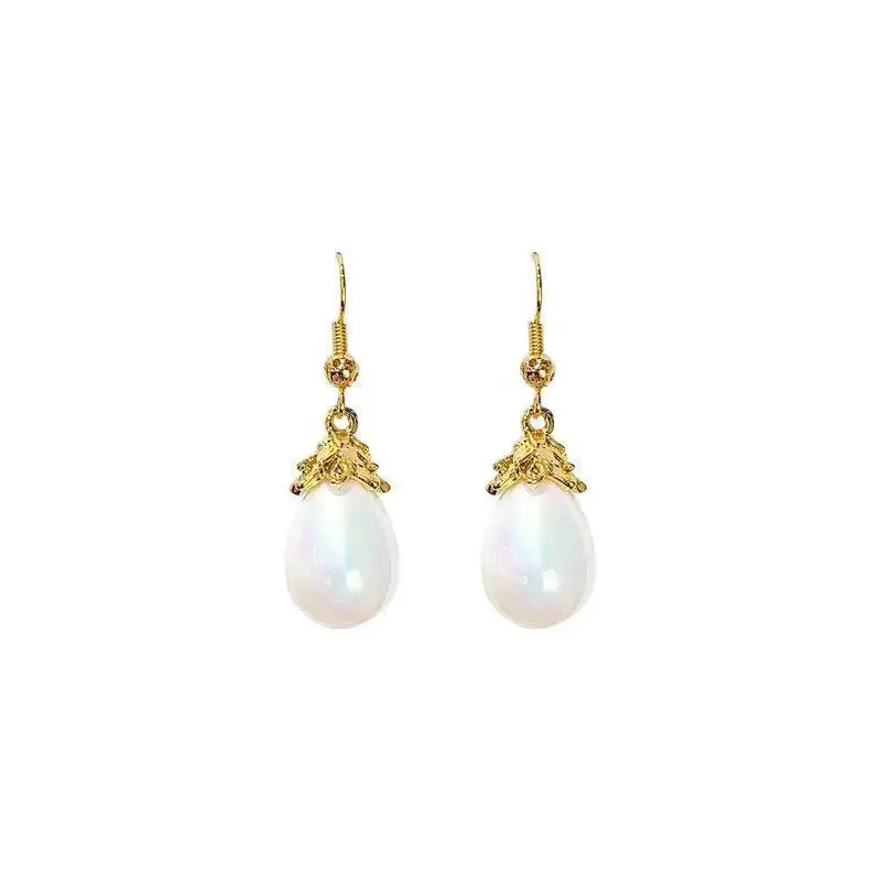 Simple Water Drop Imitation Pearl Temperament Ear Hook Retro Palace Style Elegant Long Paragraph Wild High-quality Earrings | Украшения и