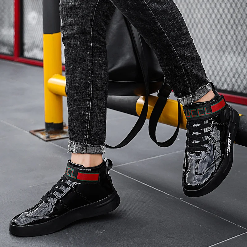 Кроссовки Giltter мужские высокие Повседневная модная обувь на платформе Роскошные