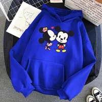 cartoon cute disney anime hooded mens minnie mickey mouse sweatshirt fleece simple basic streetwear casual loose hoodies men