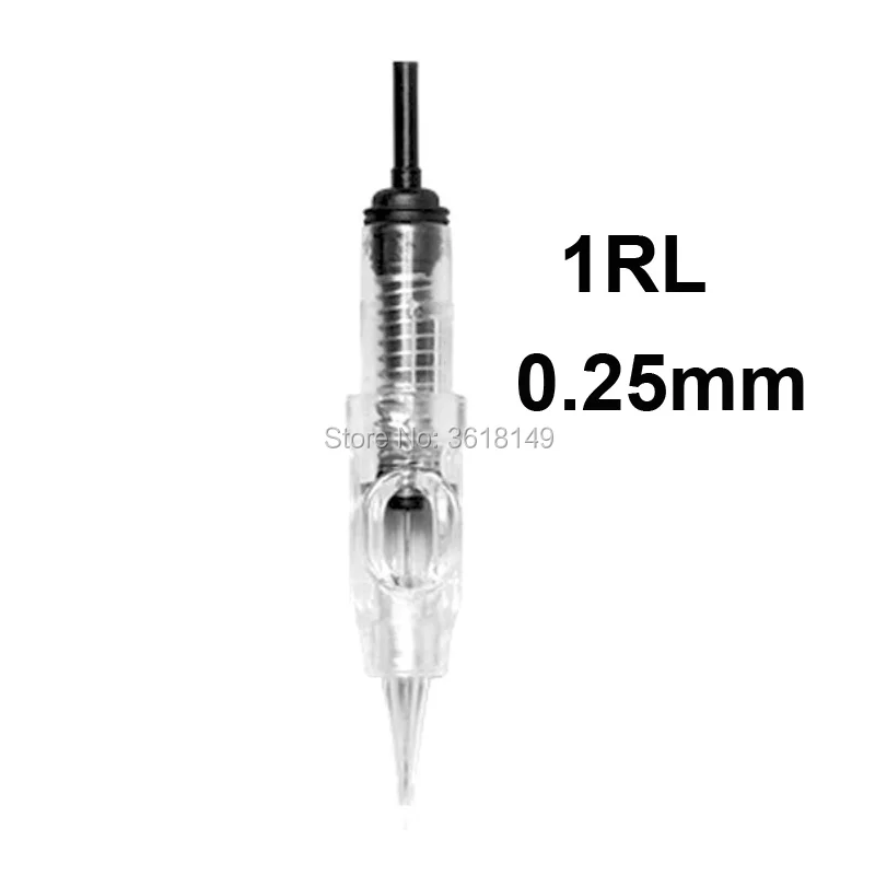 50pcs 0.25mm 1RL Перманентный макияж машина швейцарский мотор для бровь, карандаш для глаз, губы роторная ручка для тату Maquina De Tatuajes tatuagem для 1RL 3R - Цвет: 50pcs 0.25mm 1RL