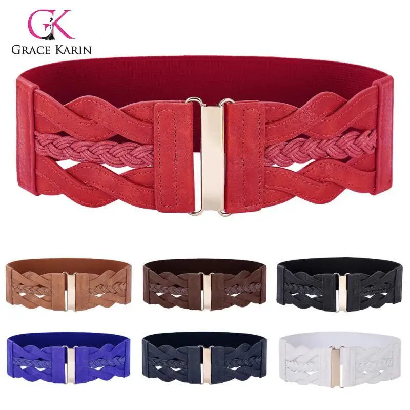 Эластичный пояс Grace Karin из искусственной кожи Модный женский с золотыми