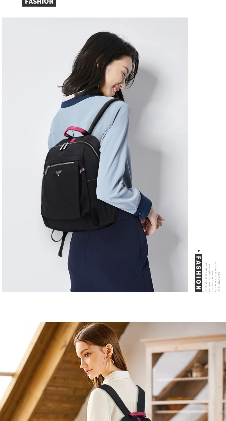 ZOGER travel shoulder high quality laptop bag Oxford canvas casual lady lightweight large capacity backpack for girls in their 2