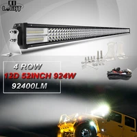 co light super bright 12d 52inch 924w 4 row combo beam led bar 12v 24v for auto truck offroad 4x4 boat car tractor led light bar