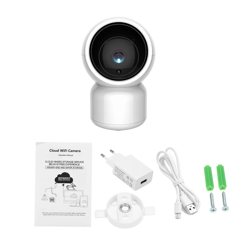 

Home Security WIFI Camera 1080P Wireless IP Camera 360 Complete Coverage Motion Detection Tracking TF Card Baby Safety Monitor