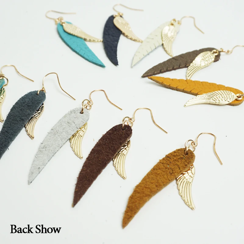 M & G модные серьги из натуральной кожи с крыльями ангела для женщин Эффектные