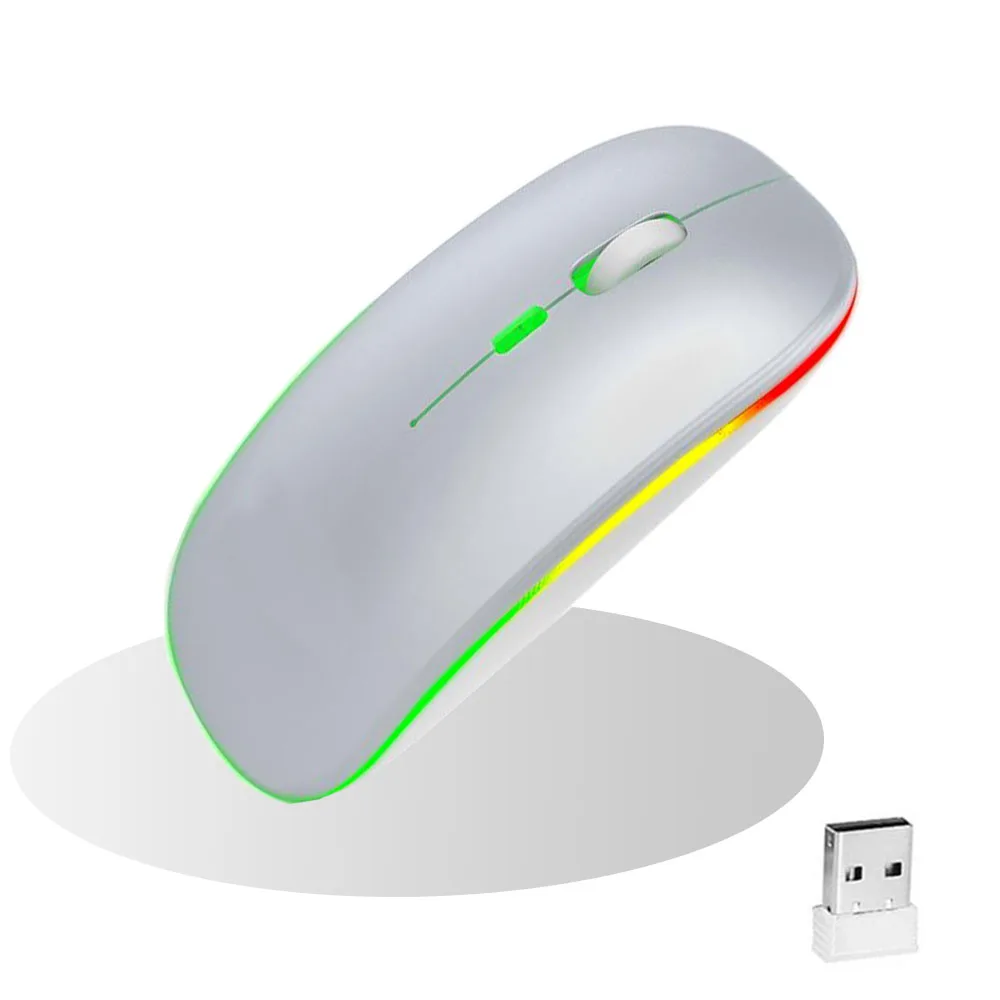 

Mouse Wirelesss Rechargeable Ultra-thin LED Colorful Lights For Laptop Computer Gaming Mouse Macbook Computer