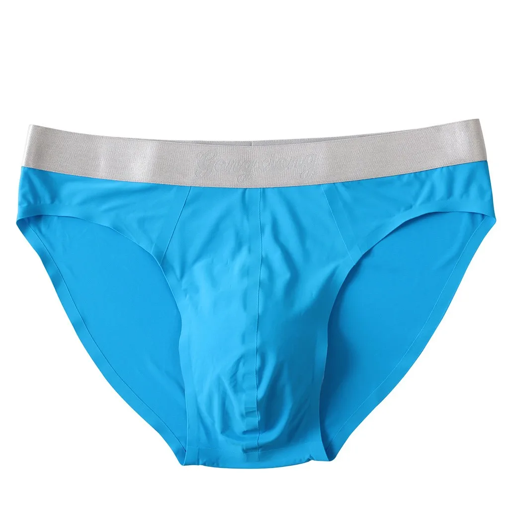 Женское нижнее белье мужские трусы бесшовные чистый цвет один кусок Ice Silk Seamles