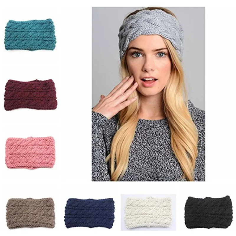 

1Pc Winter Women Ear Warmer Widening Wool Hairbands Three Rows Twist Knitted Headband Turban Headwrap for Girl Hair Accessories