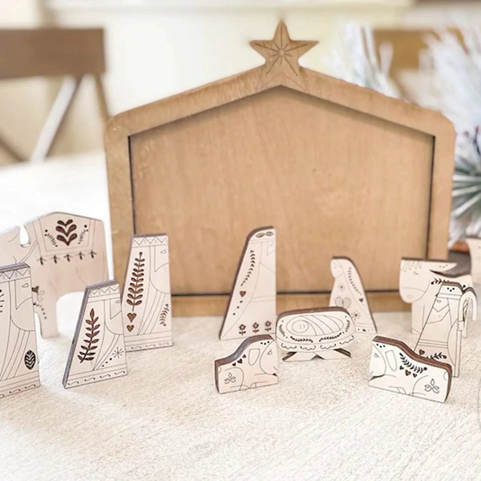 Деревянные головоломки с изображением Иисуса на Рождество Набор пазлов дерева