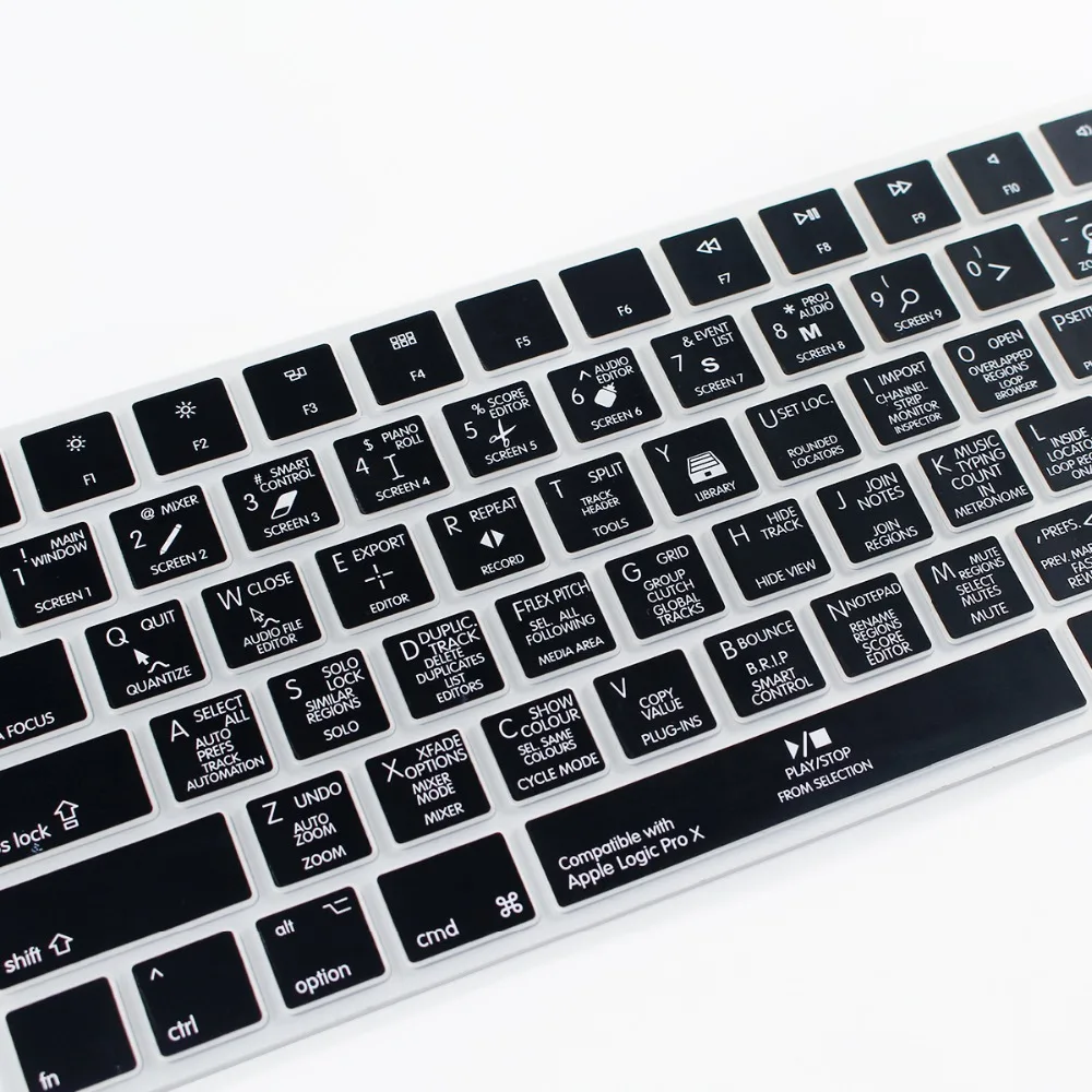 Logic pro X Hotkeys функциональные Чехлы для клавиатуры ярлыки силиконовая клавиатура Защита кожи для Apple Magic MLA22B/A Версия США