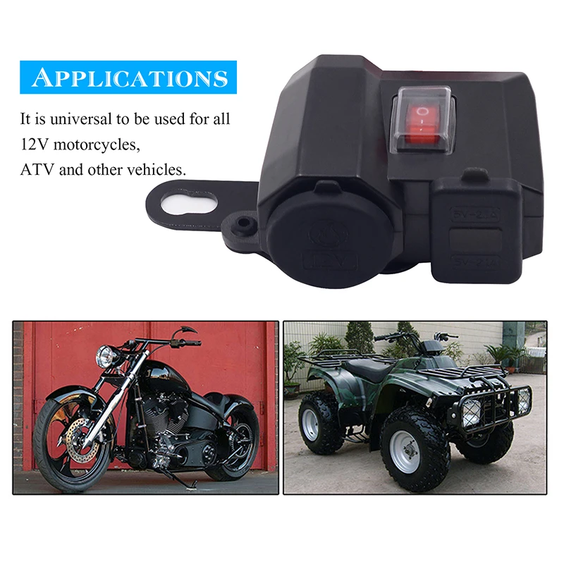 

PSP Lighter Socket Outlet LED Voltmeter Motorcycle Waterproof Plastic+Metal