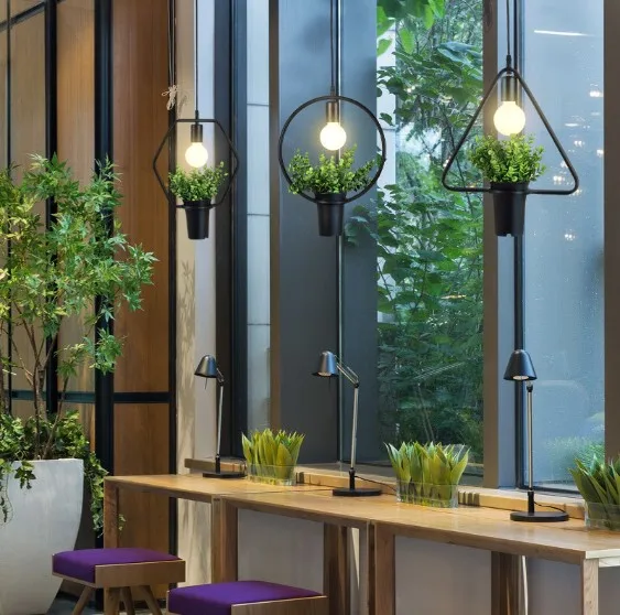 Подвесной светильник с растениями и цветами Современная креативная