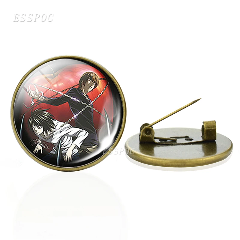 Vintage Death Note Badge Bronze Brooch Pin Light Yagami L Ryuk Ryuuku Emblem Anime Manga Brooches Cosplay Gift Accessories 2019 | Украшения