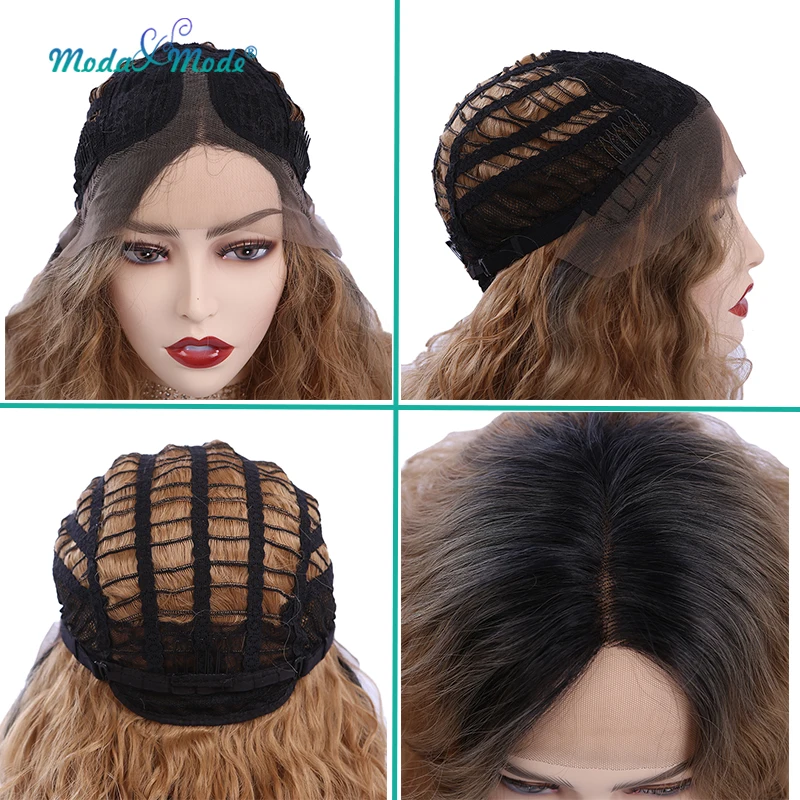

Moda & Mode synthetic lace wig 30 inch brown wig Long style wave wig for Women African American