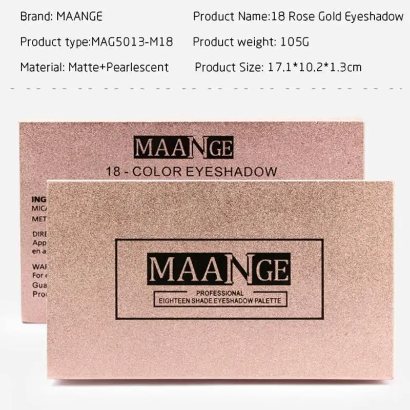 Палитра теней для век 18 цветов профессиональная мягкая Гламурная матовая