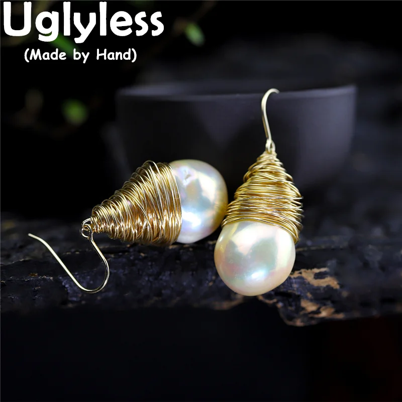 

Uglyless Personalized Big Baroque Pearls Jewelry Sets for Women 100% Nature Pearls Earrings Pendants Necklaces 925 Silver Bijoux
