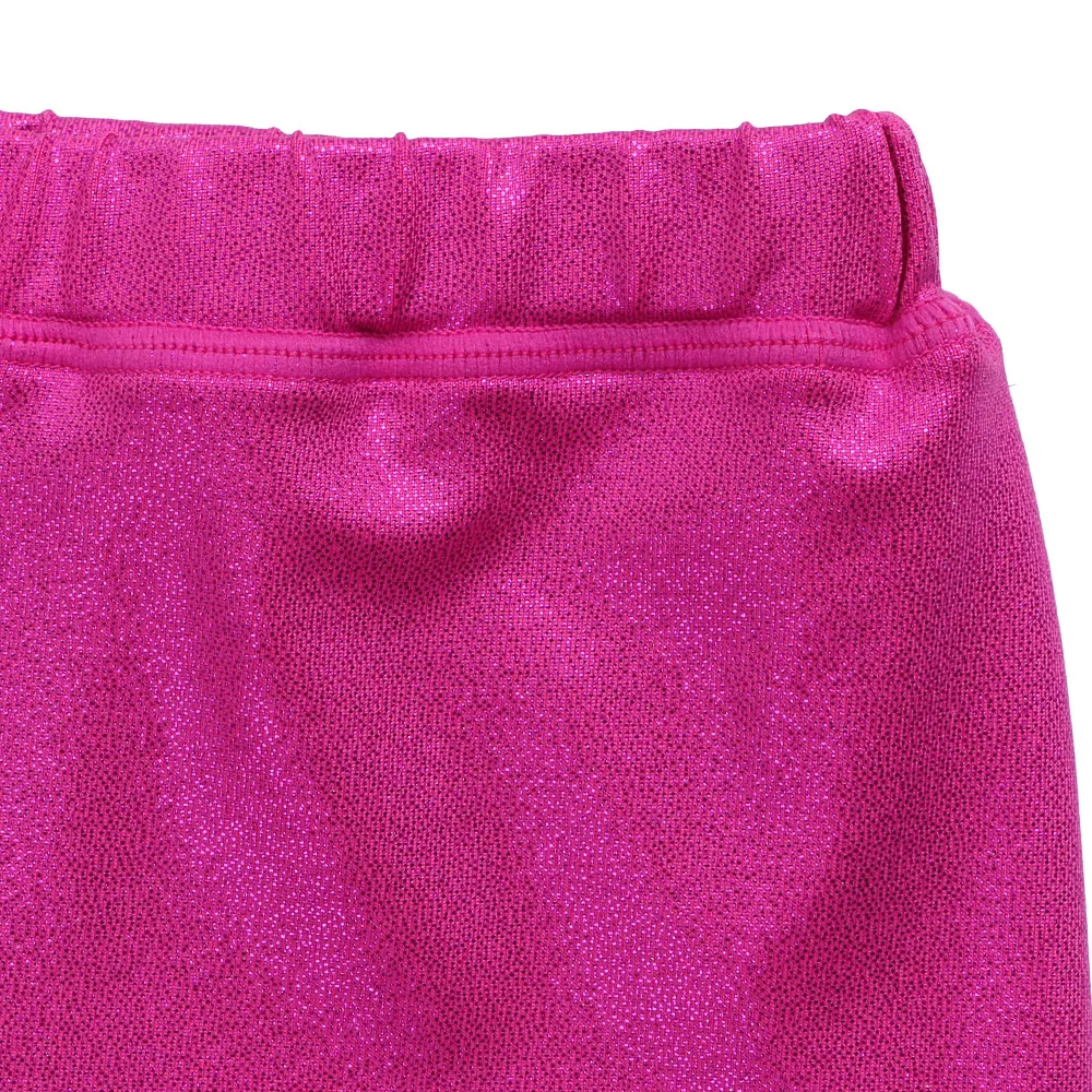 BAOHULU Blue Skinny Girls Shorts Baby Toddler Sports Gymnastics Dancing Shorts Sparkly High Elastic Pants for Kids 4-12 Years