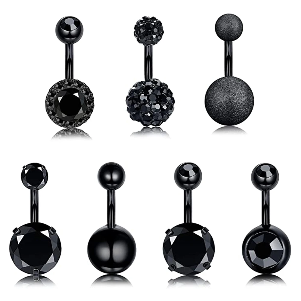 Серьги для пупка из хирургической стали 14 г 316L с фианитами украшения пирсинга |