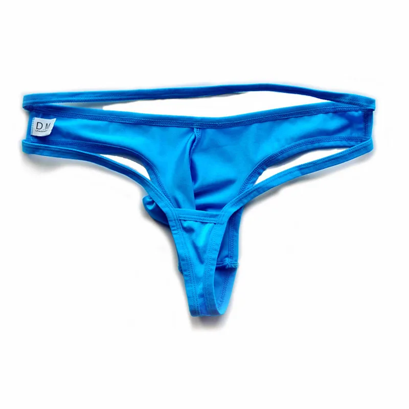 Мужские трусы стринги джоки черные однотонные танга с мешочком сексуальное