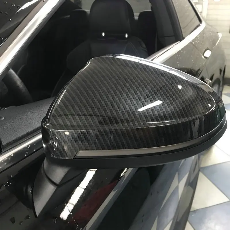 Pair For Audi A4 A5 B9 Side Mirror Caps (Carbon Look) 2017 2018 2019 S4 S5 RS5 allroad Quattro replace Covers