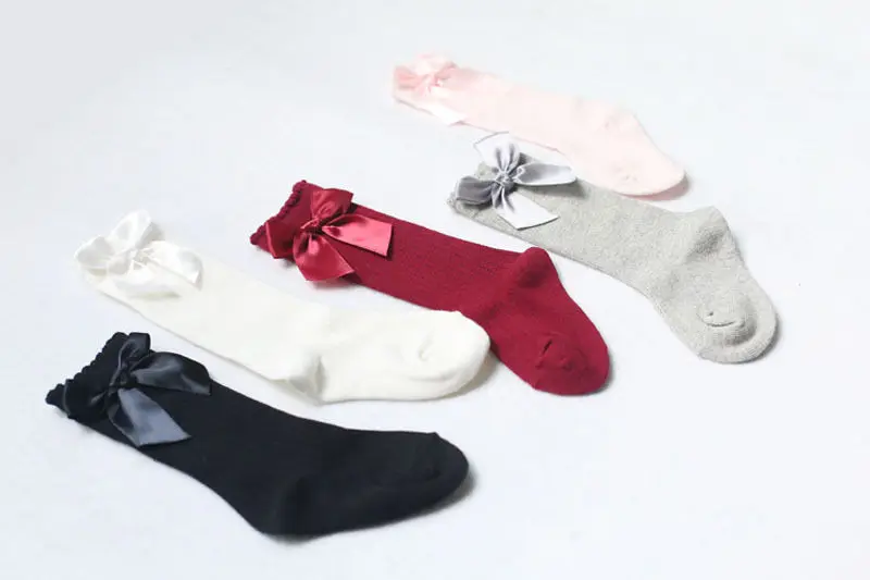 Pudcoco Toddler Kid Baby Girl Long Socks Knee High Bow Casual Solid Newborn Kids Children Sock 0-4T Cotton Cute Lovely Gifts New