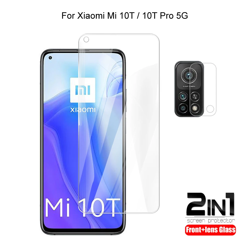 

2 в 1 для Xiaomi Mi 10T Pro / Mi 10T пленка для объектива камеры и защита экрана Защитная пленка HD закаленное стекло взрывозащищенное