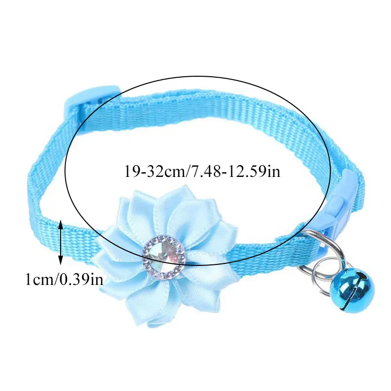 

Pet Neck Ring Collar With Bells Simple Safety Fabric Puppy Solid Color Collar Pet Supplies Adjustment Belt Cat Dog Collar