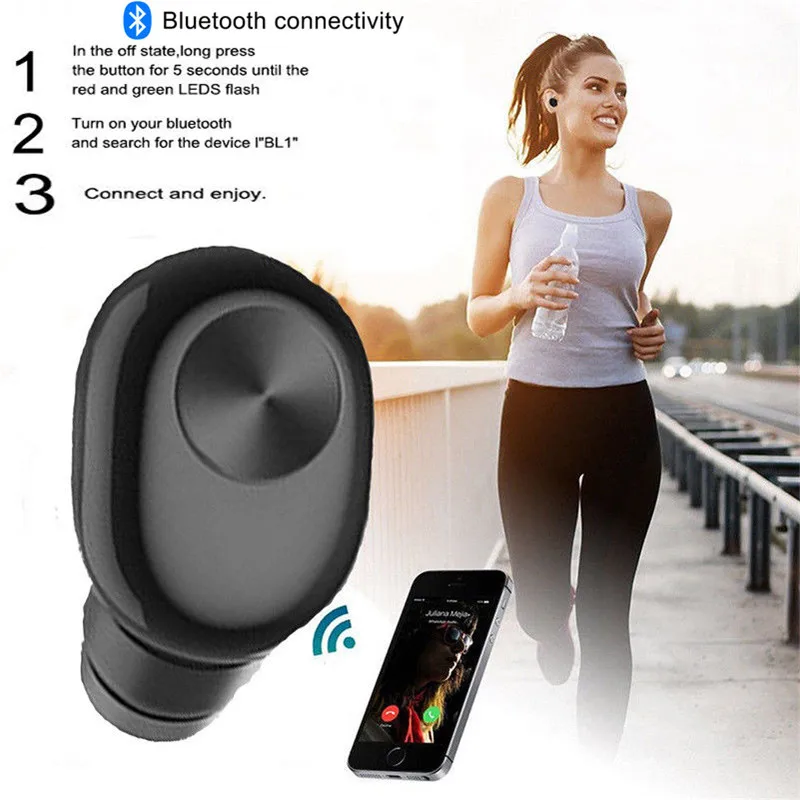 Bluetooth 4,2 Спортивные Беспроводные наушники HiFi гарнитура Mini True
