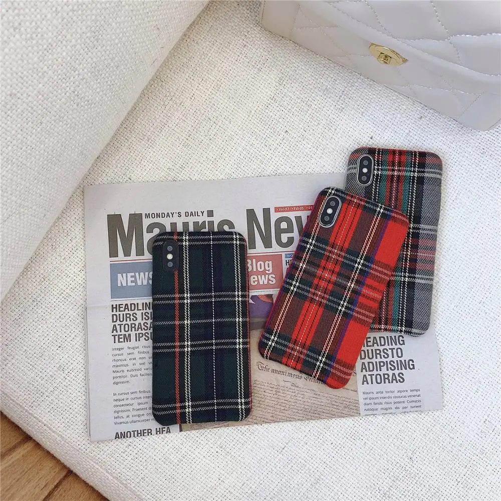 

NEW FISION Plaid cloth case College style for Iphone11 11PRO 11proMAX X XR XSMAX 7 8 PLUS