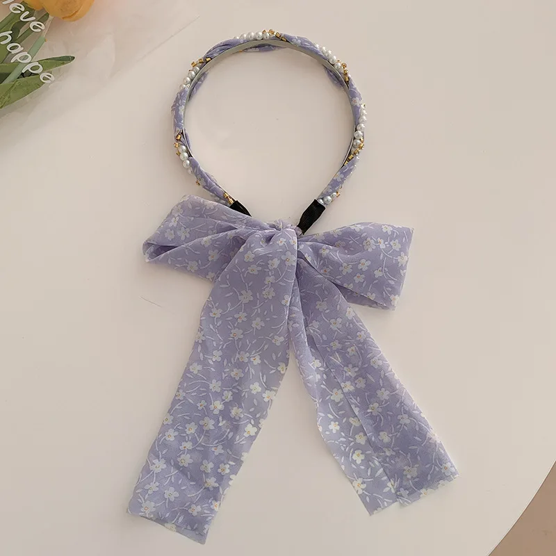 2021 elegante Perle Haar Bands für Frau Mode Lange Band Bogen Mädchen Kopf Bands Perle Geflecht Stirnbänder Frauen Haar Zubehör – Detail 19