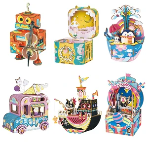 Robotime Новое поступление DIY 3D Kitty балет деревянная головоломка игра сборка подвижная музыкальная шкатулка игрушка подарок для детей взрослых AMD