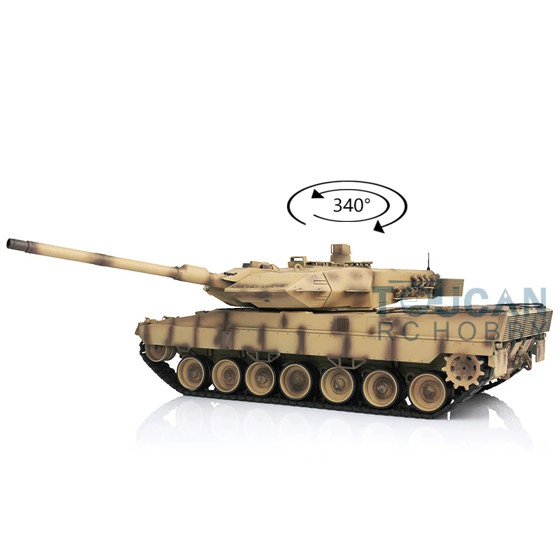 

2.4Ghz HENG LONG 1/16 Yellow 7.0 Plastic Ver Leopard2A6 RC Tank Model 3889 BB Shooting Track Stell GearboxTH17642-SMT4