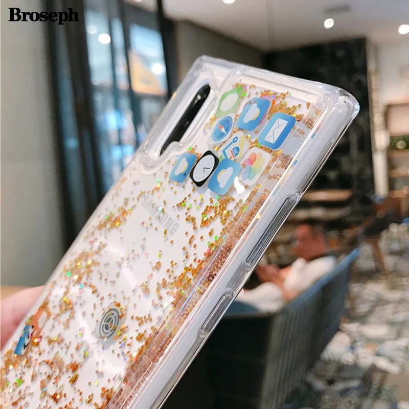 Чехол для телефона APP Icon Liquid Quicksand для Samsung Galaxy S10 S9 S8 PLUS Note 8 9 10 Pro S20 Ultra.