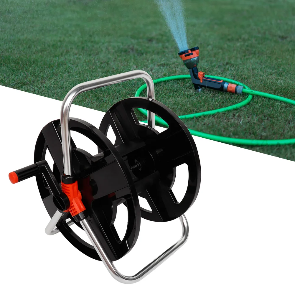 

Foldable handle Hose Reel Water Pipe Car Roll 35 Meters Water Pipe Storage Shelf Hose Reel Rope Storage Rack