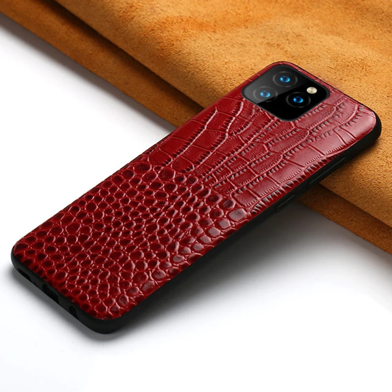 IKOLE чехол из натуральной кожи для iPhone 11 12 SE 2020 роскошный крокодиловый узор телефон