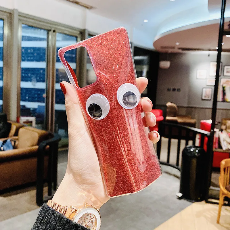 

Cute 3d Eye Glitte Protective Cover Soft Shell Phone Case Coque For Samsung Galaxy A42 A21S S10 S20 FE Plus Note 20 10 Pro Ultra