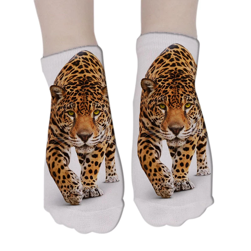 

Fashion Casual Cool Leopard Patterned Harajuku Socks Women Hipster Funny Cotton Short Socks Female Art Low Thin Socks