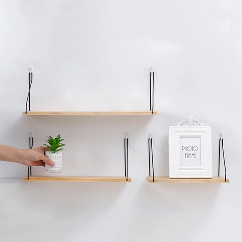 1piece Iron Wooden Wall Hanging Shelf Racks Mirrors Books Magazine Storage Rack DIY Wall Decoration Holder Shelves Organizer