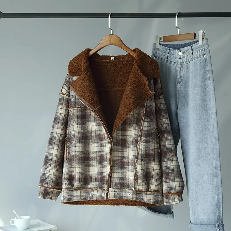 2019 зимнее женское пальто в стиле ретро теплое из овечьей шерсти женская модная