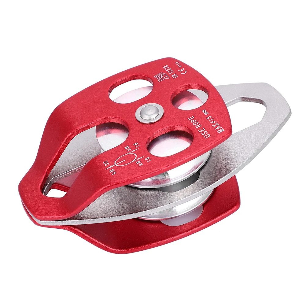 Heavy Duty Aluminum Alloy 20 KN Universal Use Small Mobile Pulley Block For Climbing Rope 12mm Single Wheel Swivel Lifting | Спорт и