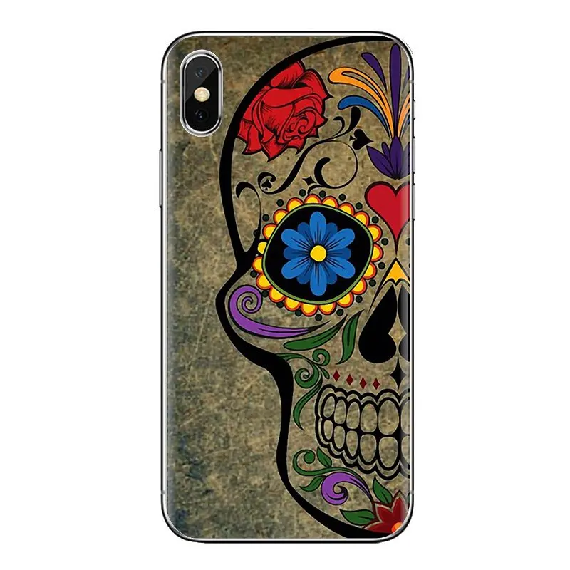Сахарный череп розовые цветы татуированный чехол для телефона LG Spirit Motorola Moto X4 E4 E5