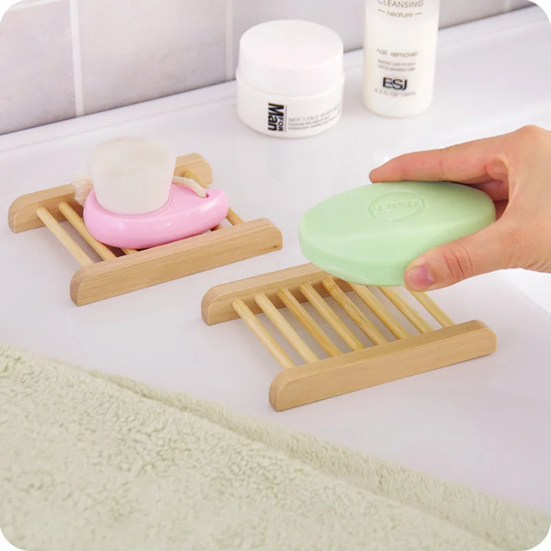 

Natural Wood Soap Dish Bathroom Accessories Home Storage Organizer Bath Shower Plate Durable Portable Soap Tray Holder