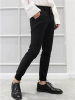 mens small foot pants spring and autumn new dark fashion fashionable slim simple versatile large pants