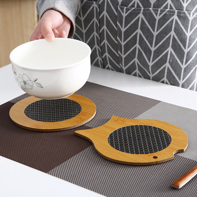 Домашние деревянные коврики для мисок стола кастрюль кухонные антиожоги